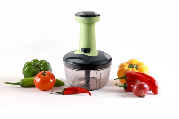 Platinum  Puss Chopper Manual Hand-Press Vegetable Chopper Mixer Cutter to Cut Onion, Salad, Tomato, Potato (Pack of 1) - Mint Green, 1100 ML