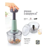 Platinum  Puss Chopper Manual Hand-Press Vegetable Chopper Mixer Cutter to Cut Onion, Salad, Tomato, Potato (Pack of 1) - Mint Green, 1100 ML