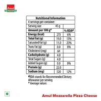 Amul Mozzarella Pizza Cheese (Frozen): 200 g - 200g