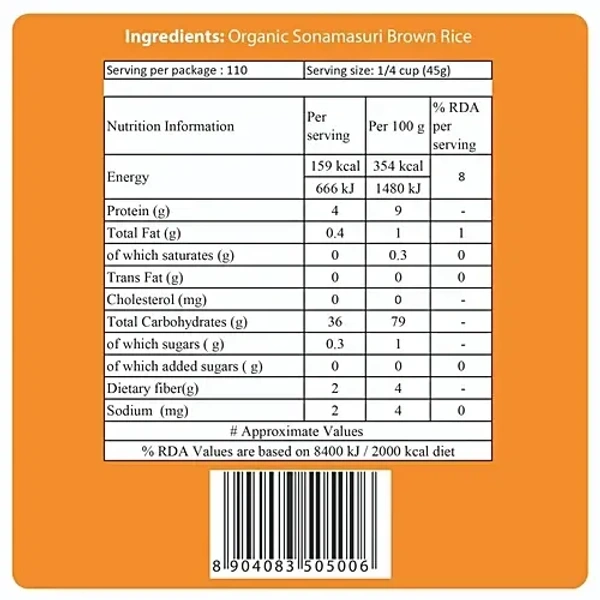  Mantra Organic Sonamasuri Brown Rice: 1 kg - 1kg
