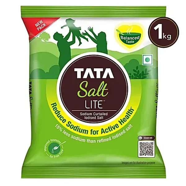 Tata Salt Lite - Low Sodium Iodised: 1 kg - 1kg