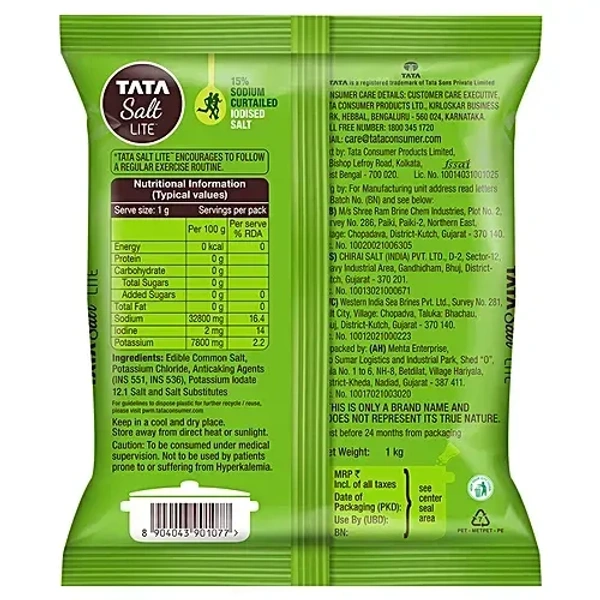 Tata Salt Lite - Low Sodium Iodised: 1 kg - 1kg