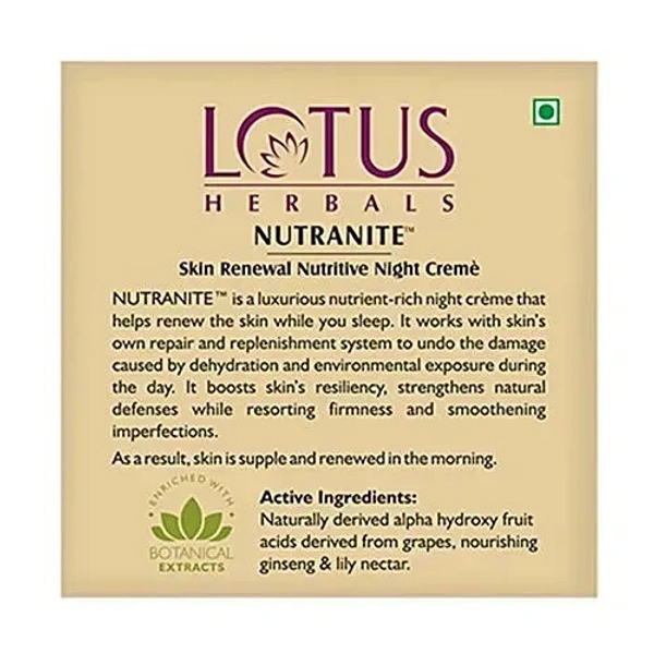 Lotus Herbals Nutranite Night Creme: 50 g - 50g