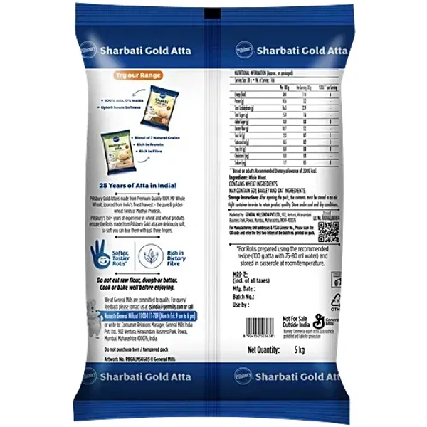 Pillsbury Sharbati Wheat Gold Atta: 5 kg - 5kg