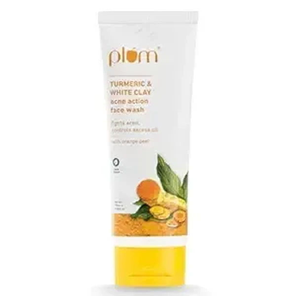  Plum Turmeric & White Clay Acne Action Face Wash: 100 ml - 100ml