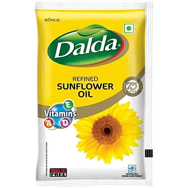 Dalda Refined Sunflower Oil Pouch (1 L): 830 g - 1L