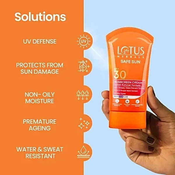 Lotus Herbals Sunscreen Cream SPF 30 UVB: 100 g - 100g