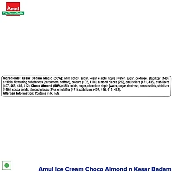 Amul Ice Cream Tub - Double Sundae Choco Almond 'N' Kesar Badam: 1 L - 1l