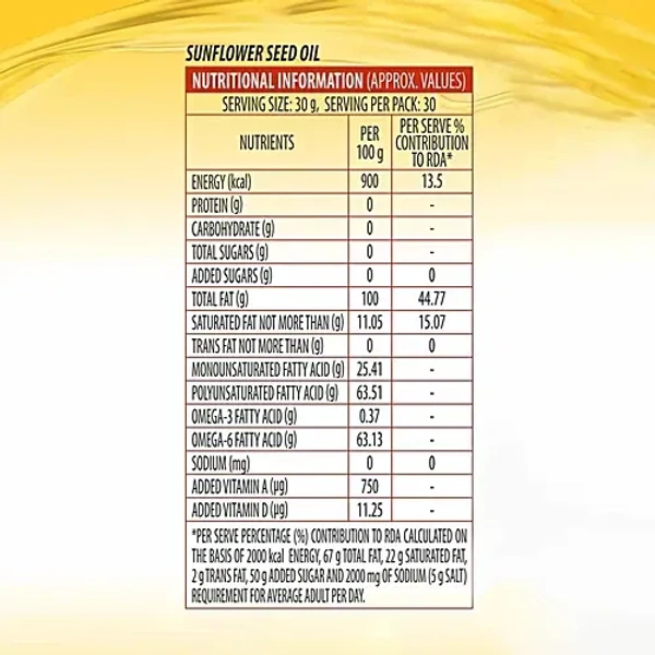 Sunrich Refined Sunflower Oil: 850 g - 1L