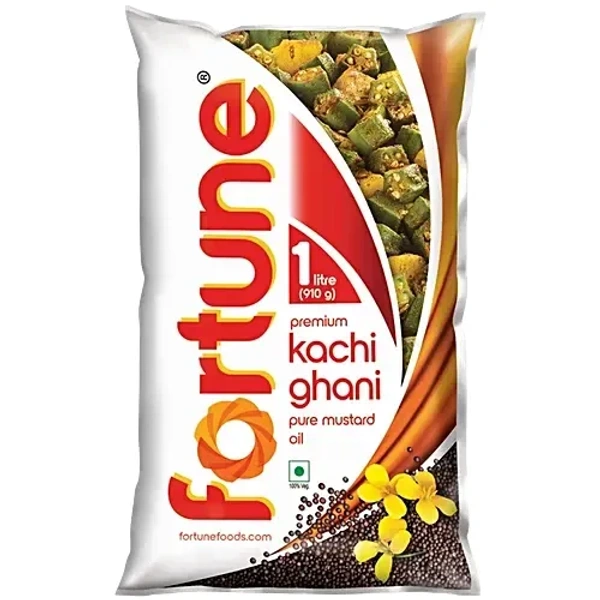 Fortune Kachi Ghani Mustard Oil (1 L): 910 g - 1L