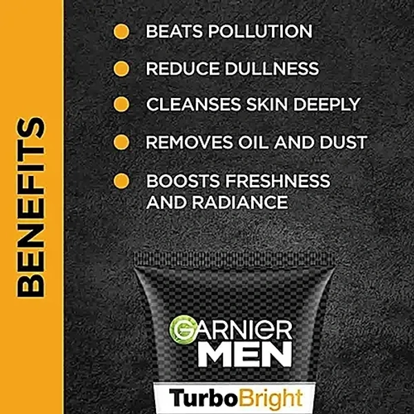  Garnier Men Turbo Bright Double Action Face Wash: 100 g - 100 g