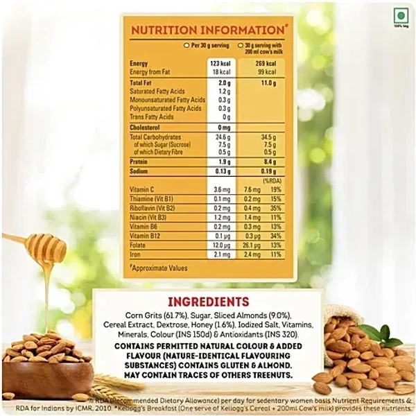 Kellogg's Corn Flakes with Real Almond & Honey: 1 kg - 1kg