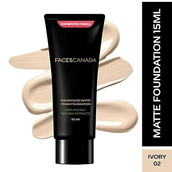  Faces Canada Faces Canada Matte Finish Foundation - Ivory 02: 15 ml - 15ml