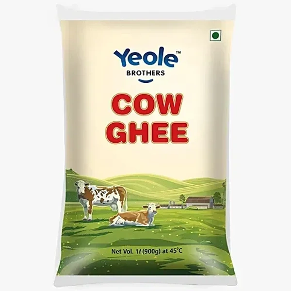 Yeole Brothers Cow Ghee Pouch (1 L): 900 g - 1L
