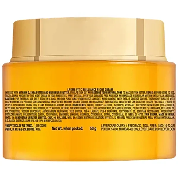 Lakme 9to5 Vitamin C+ Night Cream: 50 g - 50g