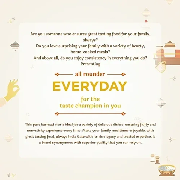  India Gate India Gate Everyday Basmati Rice: 5 kgs - 5kg