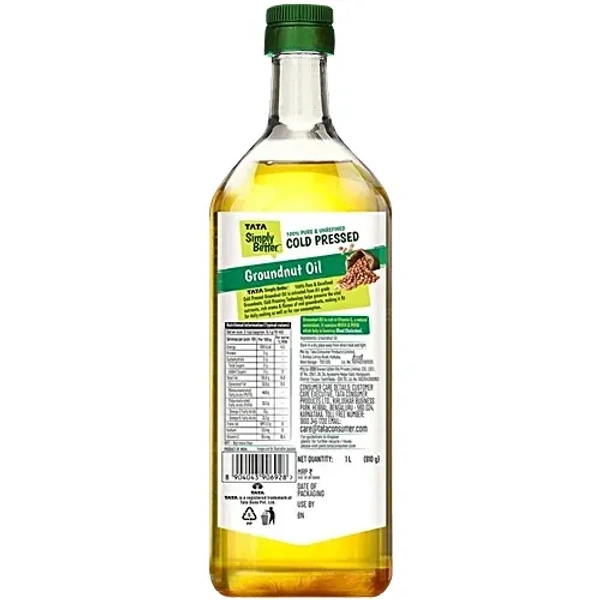 Tata Simply Better Cold Pressed Groundnut Oil: 910 g - 1L