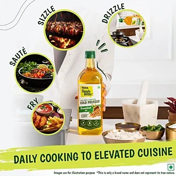 Tata Simply Better Cold Pressed Groundnut Oil: 910 g - 1L