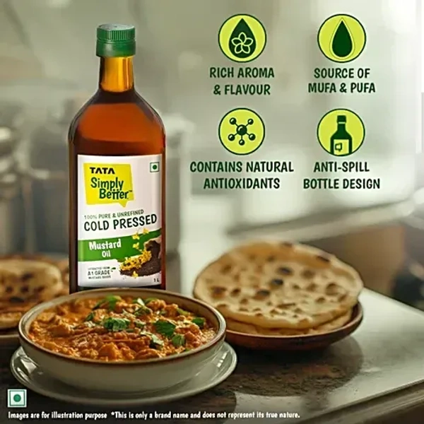 Tata Simply Better Cold Pressed Mustard Oil: 910 g - 1L