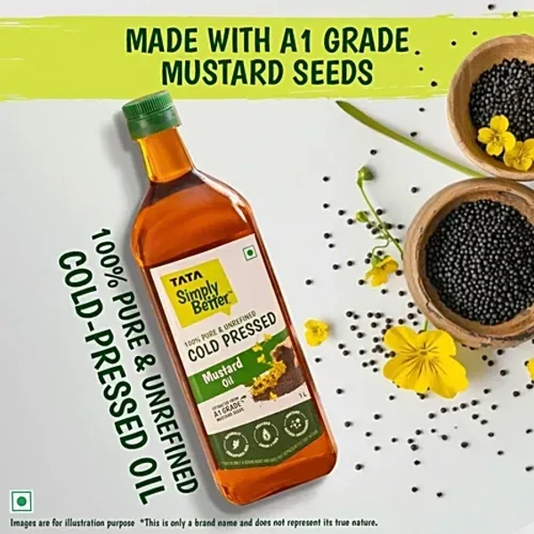 Tata Simply Better Cold Pressed Mustard Oil: 910 g - 1L