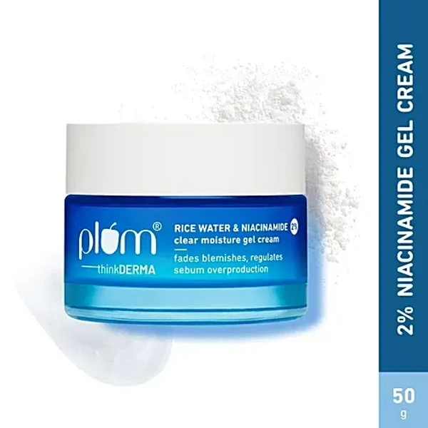 Plum Rice Water & Niacinamide 2% Clear Moisture Gel Cream: 50 g Rice Water & Niacinamide 2% Clear Moisture Gel Cream: 50 g - 50g