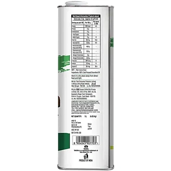Tata Simply Better Cold Pressed Groundnut Oil (5 Liter ): 4.55 kg - 5L