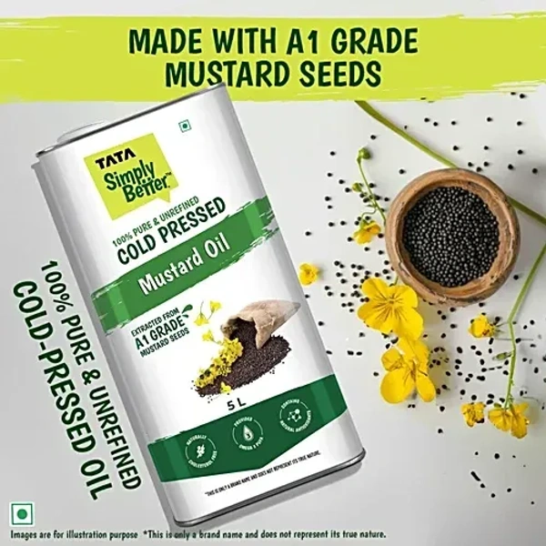 Tata Simply Better Cold Pressed Mustard Oil (5 Liter ): 4.55 kg - 5L