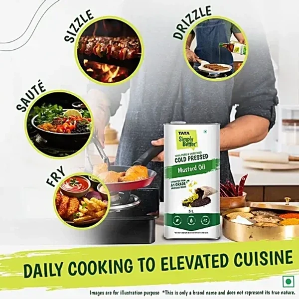 Tata Simply Better Cold Pressed Mustard Oil (5 Liter ): 4.55 kg - 5L