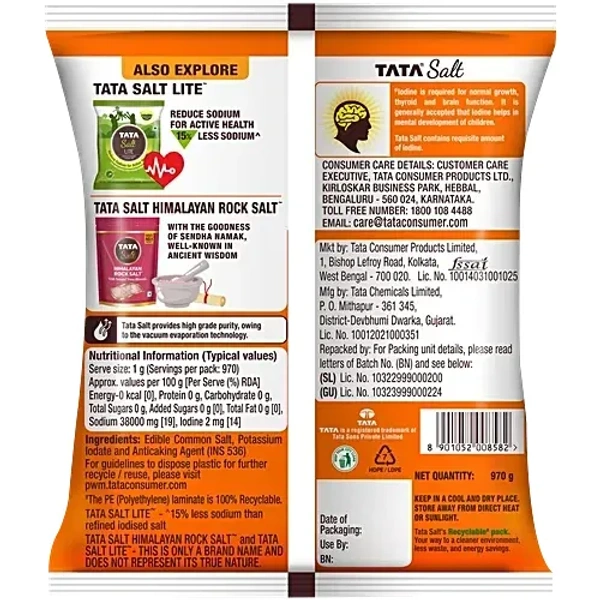 Tata Salt - Evaporated Iodised: 1 kg - 1kg