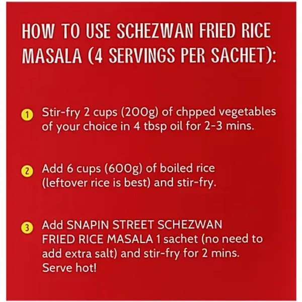 Snapin Street Schezwan Fried Rice Masala: 100 g - 100g