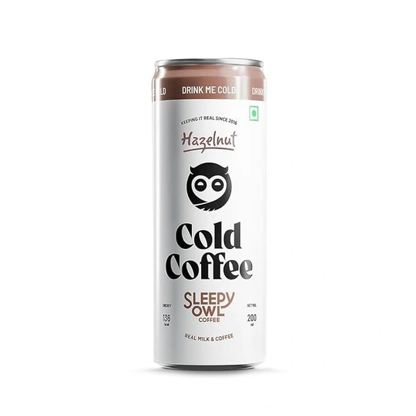 Sleepy Owl Cold Coffee Can Hazelnut: 230 ml - 230ML