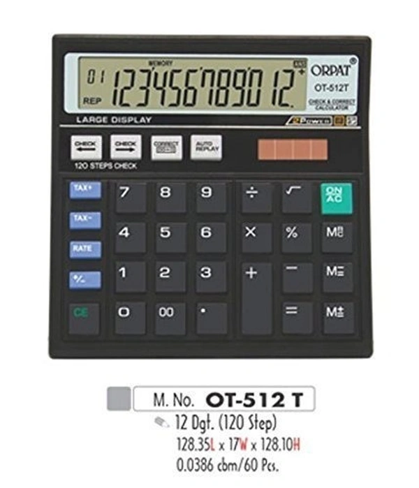 Orpat OT512 CTN 12 Digit Calculator: Black - 1 Unit