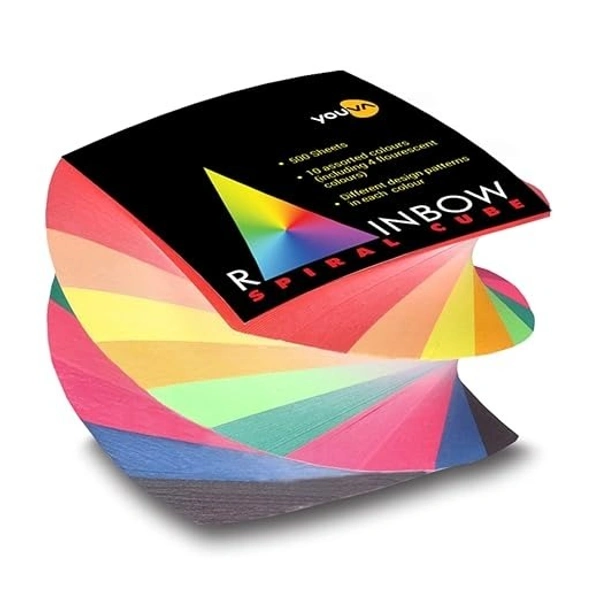 Navneet Youva Rainbow Spiral Cube 500 Sheets: 1 Unit - 1 Unit