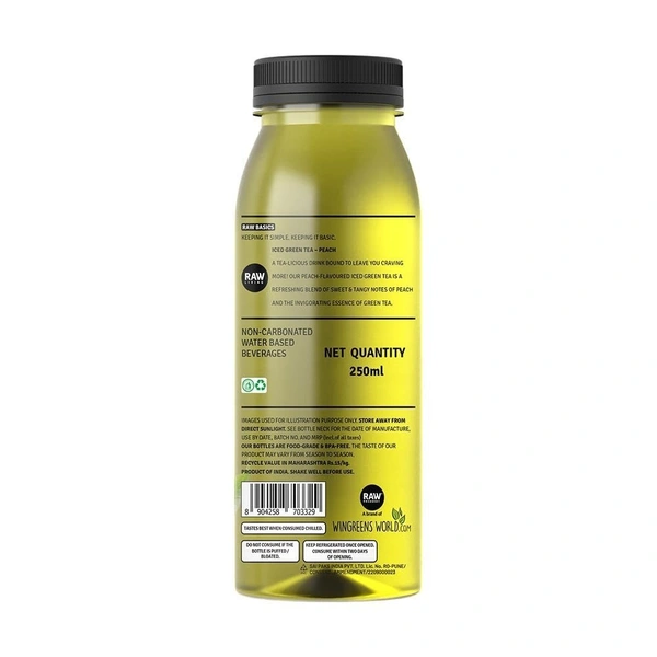 Raw Pressery Iced Green Tea Peach: 250 ml - 250ML