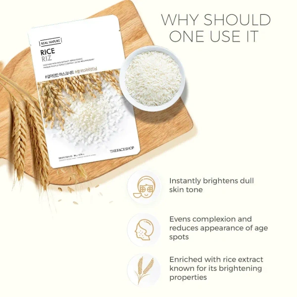 The Face Shop Real Nature Rice Sheet Mask: 20 g - 20 g