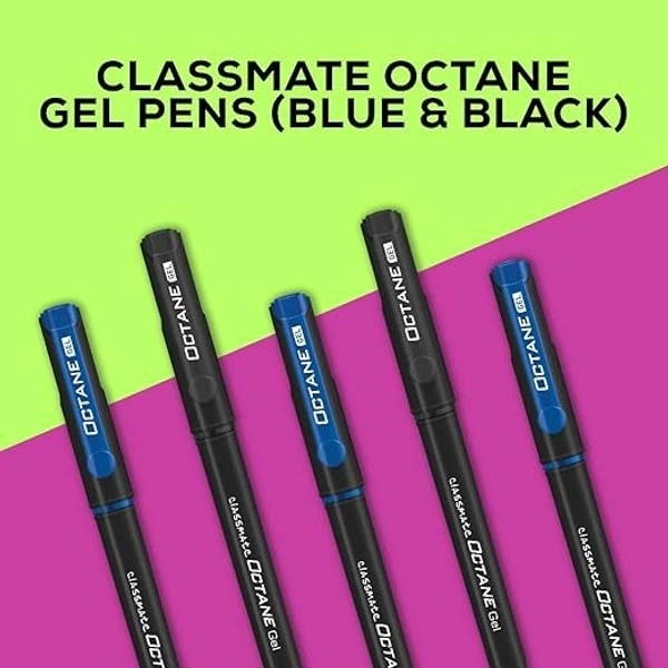 Classmate Octane- Blue and Black Gel Pens Jar: Pack of 25 - Pack of 25