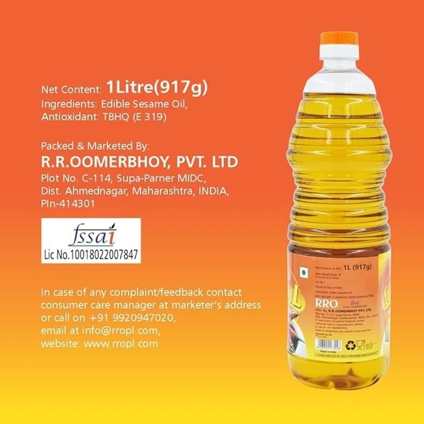 RRO Til Dil Premium Til Oil Bottle (1 L): 917 g - 1L