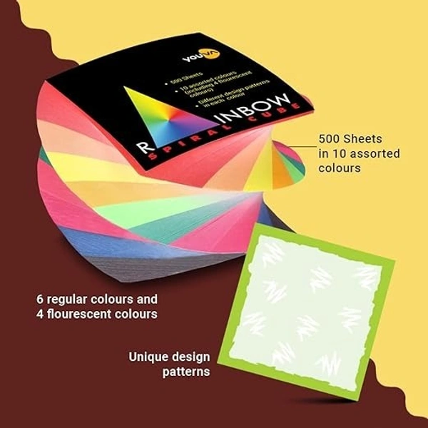 Navneet Youva Rainbow Spiral Cube 500 Sheets: 1 Unit - 1 Unit