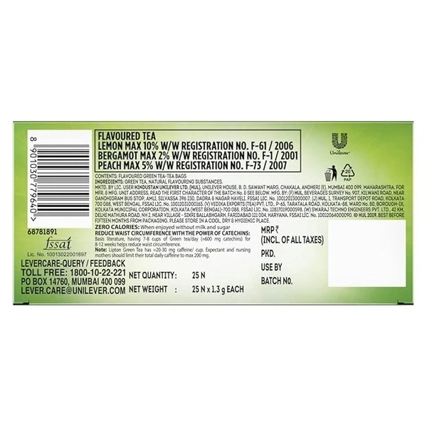 Lipton Green Tea - Lemon Zest: 25 Tea-Bags - : 25 Tea-Bags