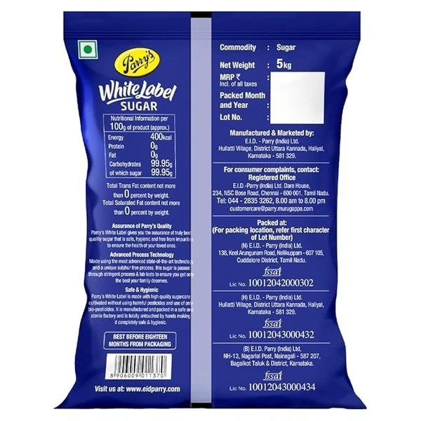 Parry's White Label Sugar: 5 kgs - 5kg