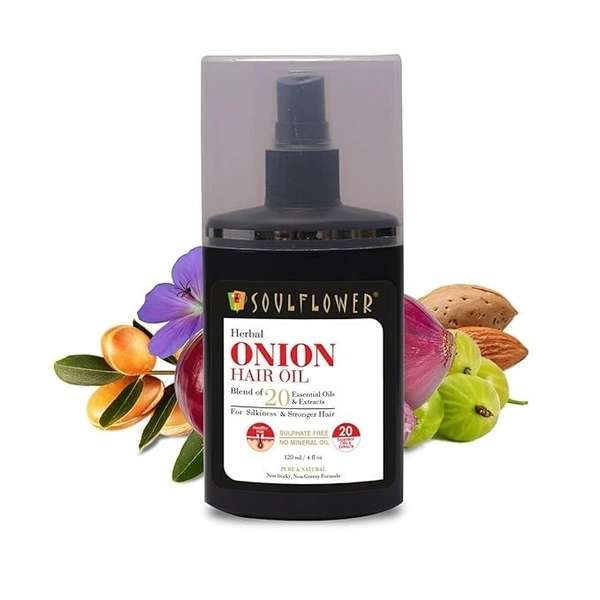 Soulflower Herbal Onion Hair Oil: 120 ml - 120ml
