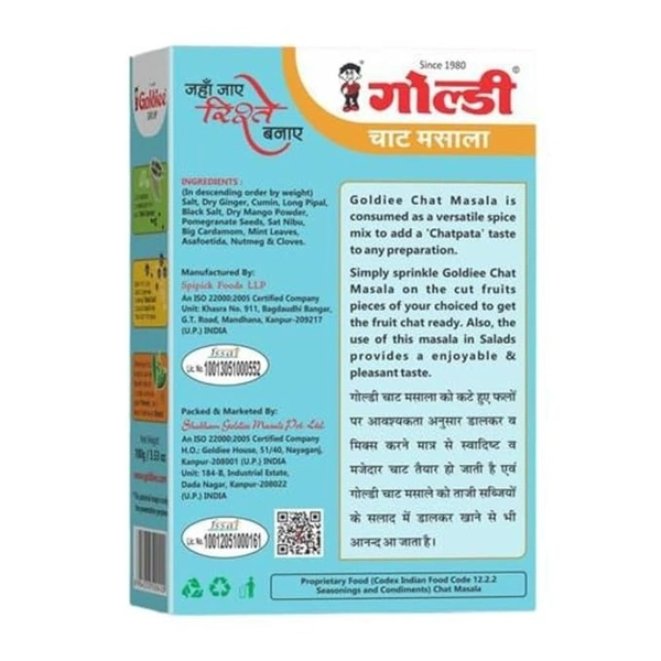 Goldiee Chat Masala: 100 g - 100g