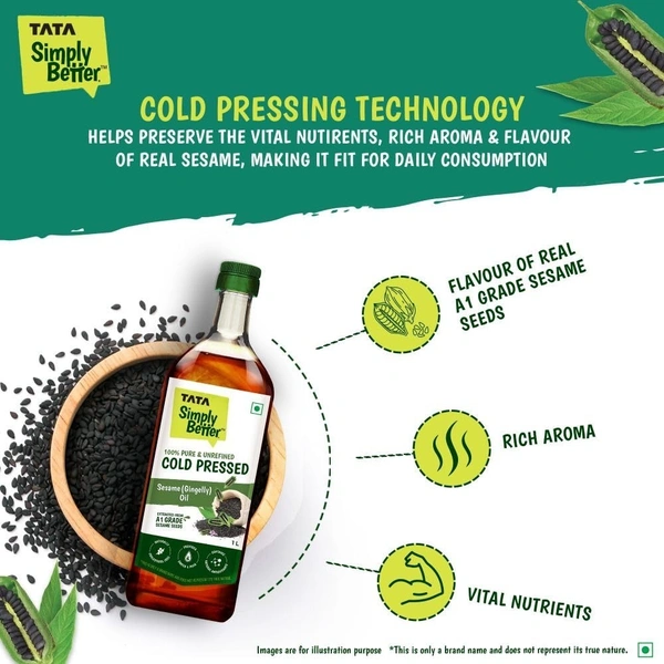 Tata Simply Better Cold Pressed Sesame Oil: 910 g - 1L