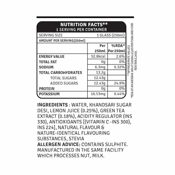 Raw Pressery Iced Green Tea Lemon: 250 ml - 250ML