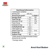 Amul Kool Badam Milk: 180 ml - 180ml