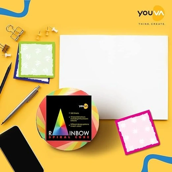 Navneet Youva Rainbow Spiral Cube 500 Sheets: 1 Unit - 1 Unit