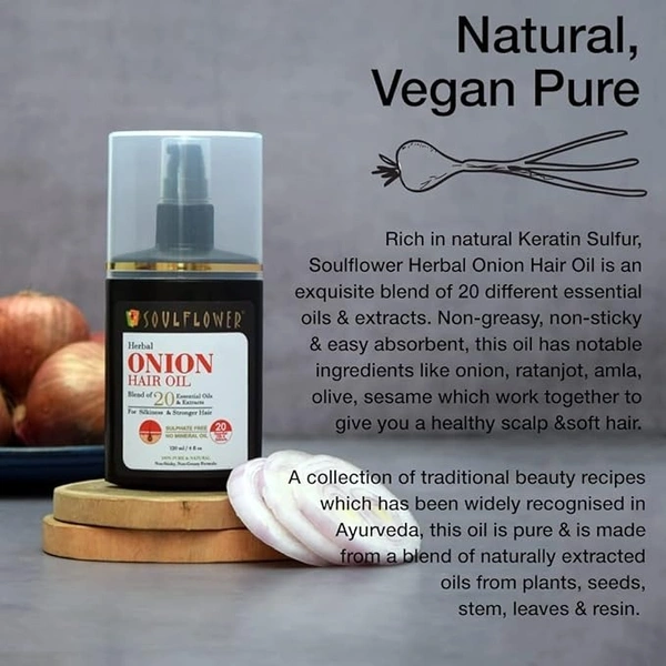 Soulflower Herbal Onion Hair Oil: 120 ml - 120ml