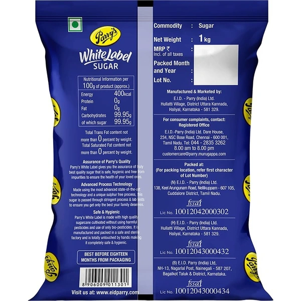 Parry's White Label Sugar: 1 kg - 1kg