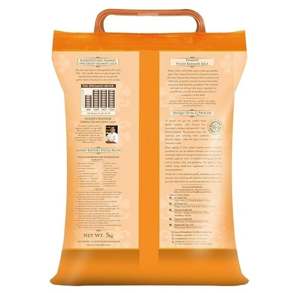 Daawat Pulav Basmati Rice: 5 kgs - 5kg
