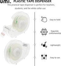 D Homes Plastic Tape Dispenser - 18 mm x 33 Metres: 3 Pieces - 18 mm x 33 Metres: 3 Pieces